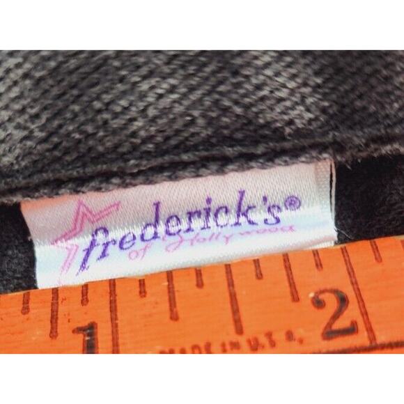 VTg 80s Fredericks of Hollywood Blue leopard Black Denim High Rise Jeans Sz 3 US - Picture 5 of 12